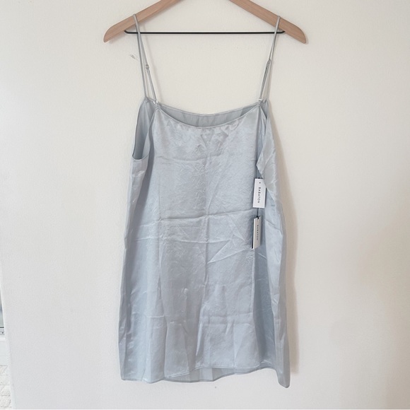 NWT Aritzia Babaton beck slip satin dress in Pearl grey L - Picture 4 of 8